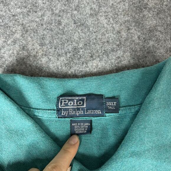 Polo Ralph Lauren Polo Shirt Mens 2XLT Cotton Green Golf Preppy Pullover - Picture 4 of 7
